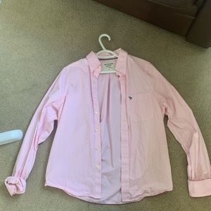 Large Pink Striped Button Up